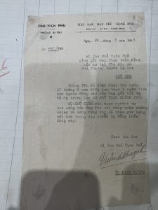 11. Thư cám ơn của Bí thư chủ tịch phủ_năm 1949